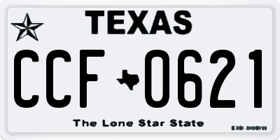 TX license plate CCF0621