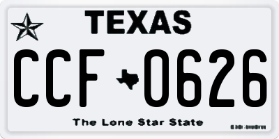 TX license plate CCF0626