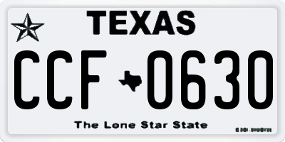 TX license plate CCF0630