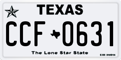 TX license plate CCF0631