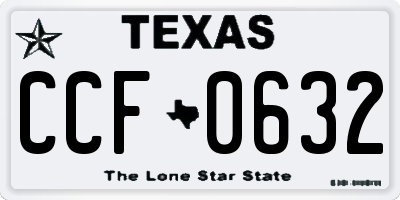 TX license plate CCF0632