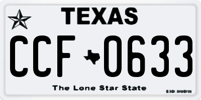 TX license plate CCF0633