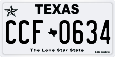 TX license plate CCF0634