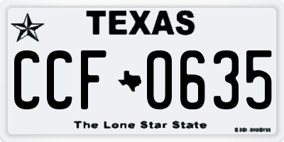 TX license plate CCF0635
