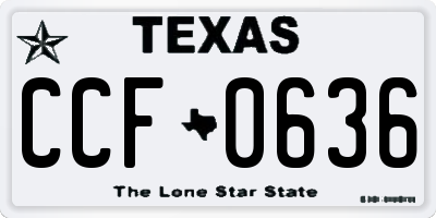 TX license plate CCF0636
