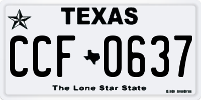 TX license plate CCF0637