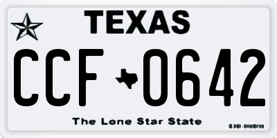 TX license plate CCF0642