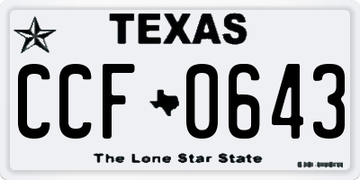 TX license plate CCF0643
