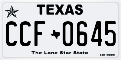 TX license plate CCF0645
