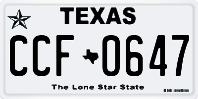 TX license plate CCF0647