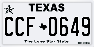 TX license plate CCF0649