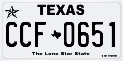 TX license plate CCF0651