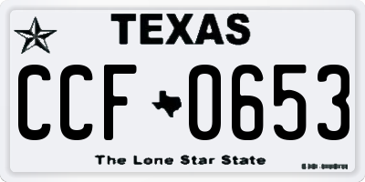TX license plate CCF0653