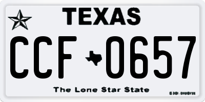 TX license plate CCF0657