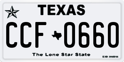 TX license plate CCF0660