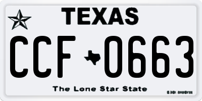 TX license plate CCF0663