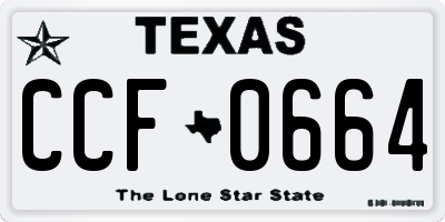 TX license plate CCF0664