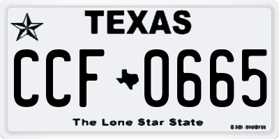 TX license plate CCF0665