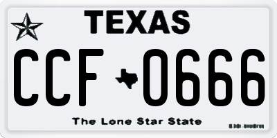TX license plate CCF0666