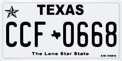 TX license plate CCF0668