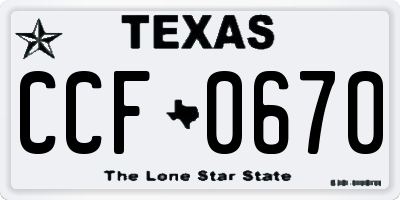 TX license plate CCF0670