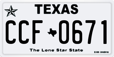 TX license plate CCF0671