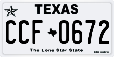 TX license plate CCF0672