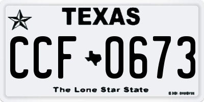 TX license plate CCF0673