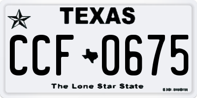 TX license plate CCF0675