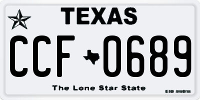 TX license plate CCF0689