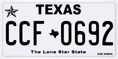 TX license plate CCF0692