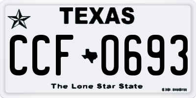 TX license plate CCF0693
