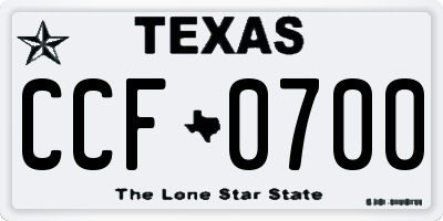 TX license plate CCF0700
