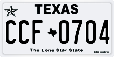 TX license plate CCF0704