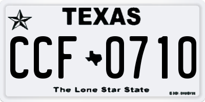 TX license plate CCF0710