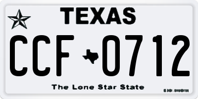 TX license plate CCF0712