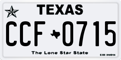 TX license plate CCF0715