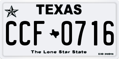 TX license plate CCF0716