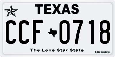 TX license plate CCF0718