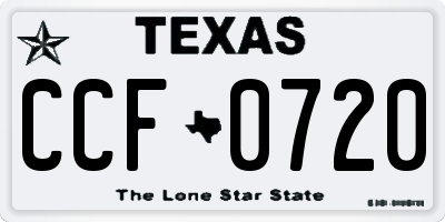 TX license plate CCF0720