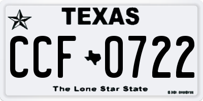 TX license plate CCF0722