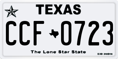 TX license plate CCF0723
