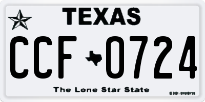 TX license plate CCF0724