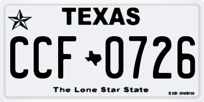 TX license plate CCF0726
