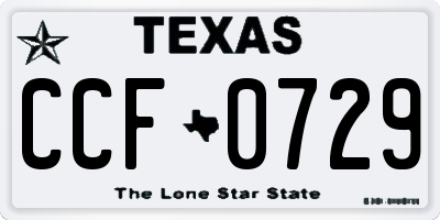 TX license plate CCF0729