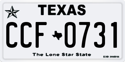 TX license plate CCF0731