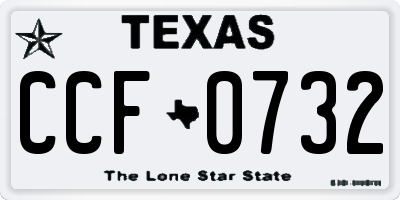 TX license plate CCF0732