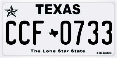 TX license plate CCF0733