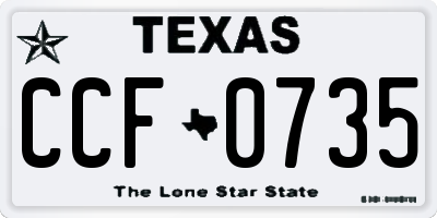 TX license plate CCF0735