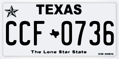 TX license plate CCF0736